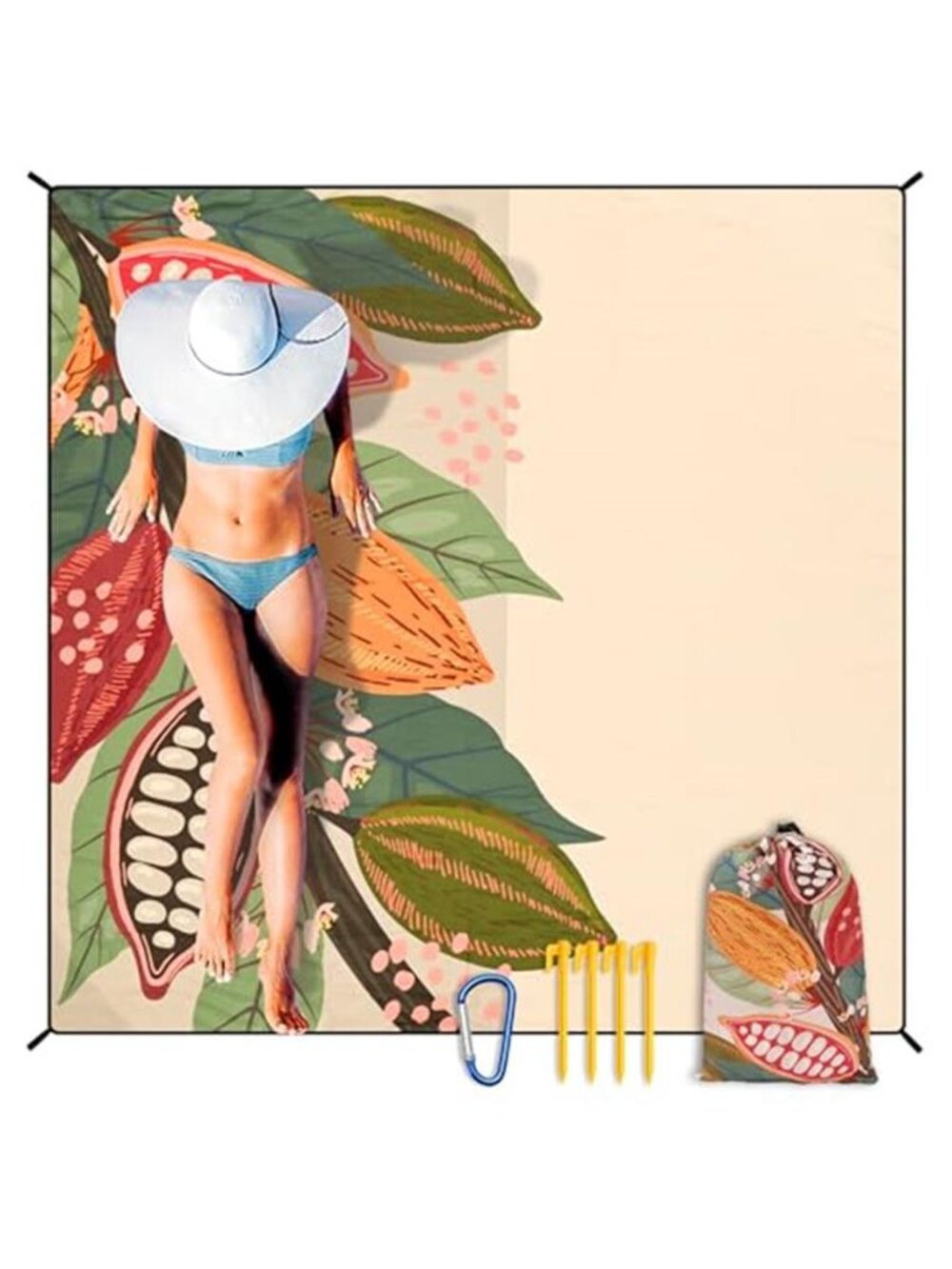 Oversized Beach Blanket Sandproof Waterproof Picnic Camping Travel Mat 79x83